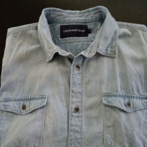 Calvin Klein Light Wash Denim Button Down Shirt